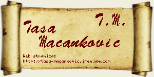 Tasa Macanković vizit kartica